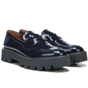 FRANCO SARTO Balin Lug Sole Loafers MIDNIGHT FAUX PATENT